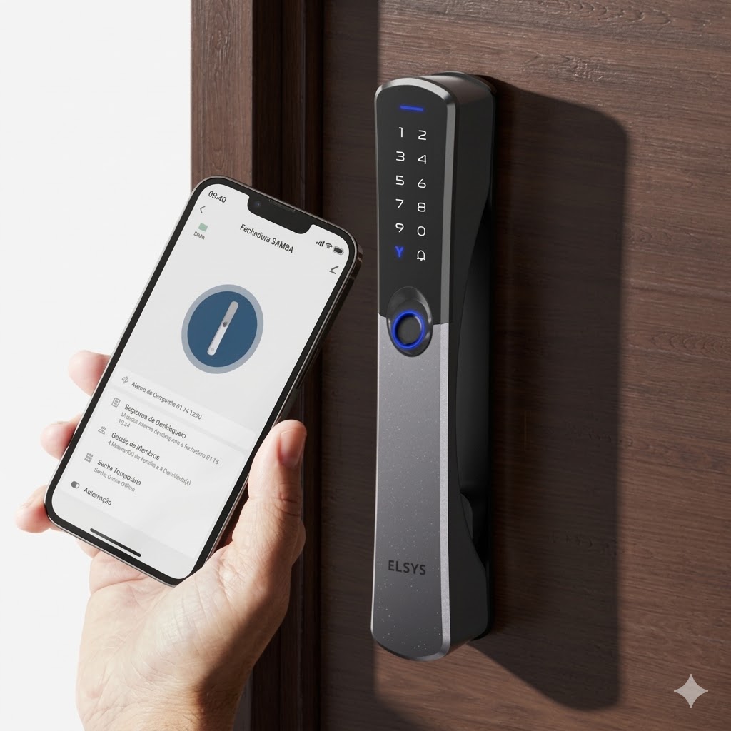 FECHADURA DIGITAL EM UMA PORTA